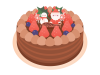 サンタが乗ったクリスマス用チョコホールケーキ