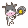 丑12_22（テニスをする牛さん）
