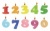 水彩タッチの数字のろうそく