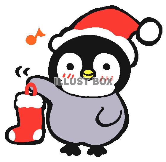 無料イラスト クリスマスのペンギン１