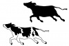 丑年年賀状素材黒牛シンプル干支動物1月新年お正月令和三年2021年墨モノクロ印刷