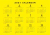 2021 年間カレンダー A3サイズ黄色（最新版）
