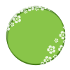 立体楕円のフラワーフレーム：グリーン