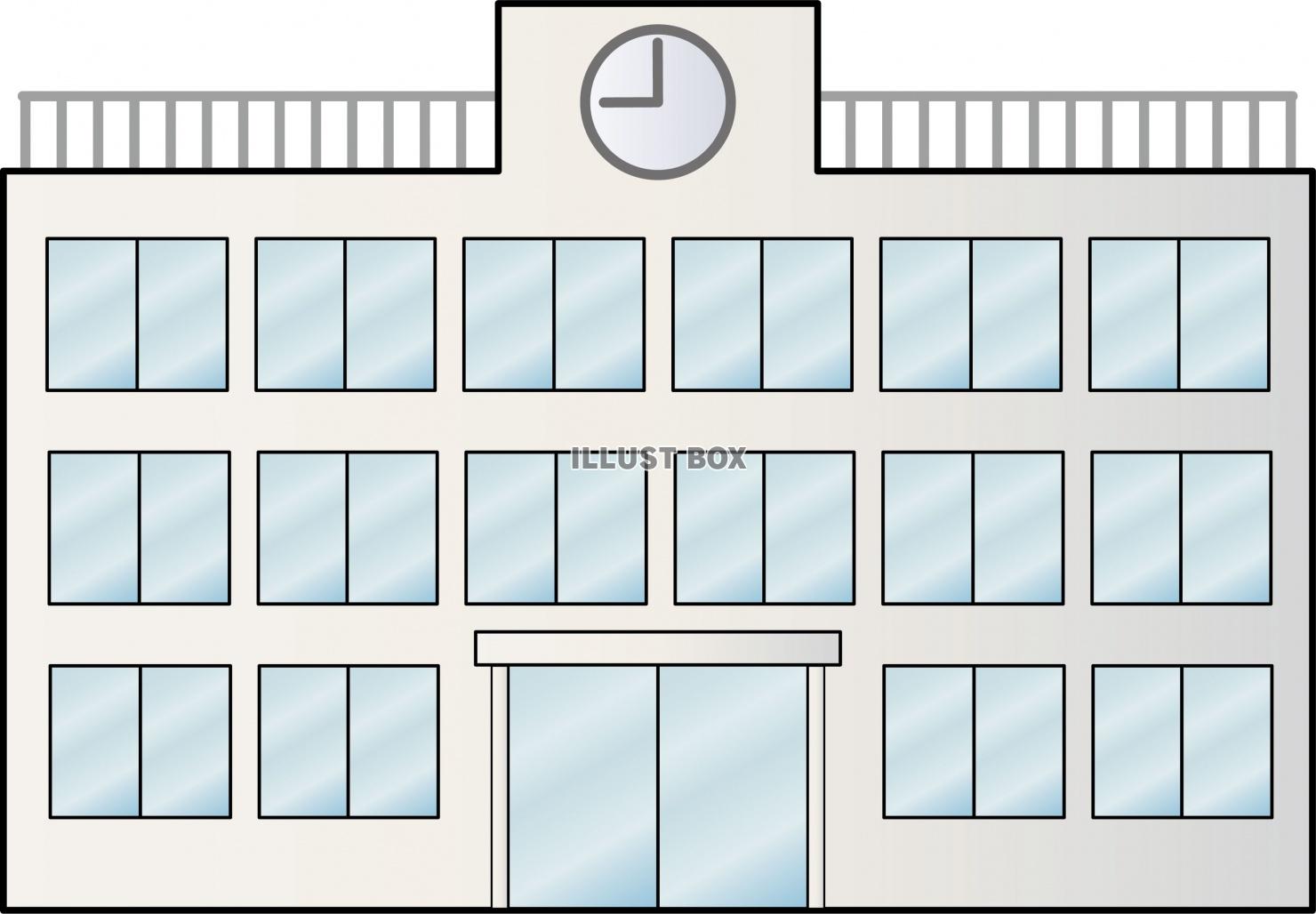 無料イラスト 建物03 01 学校 ビル