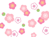 梅の花模様壁紙和風柄背景素材イラスト。透過PNG  