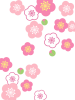 梅の花模様壁紙和風柄背景素材イラスト。透過PNG  