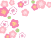 梅の花模様壁紙和風柄背景素材イラスト。透過PNG  