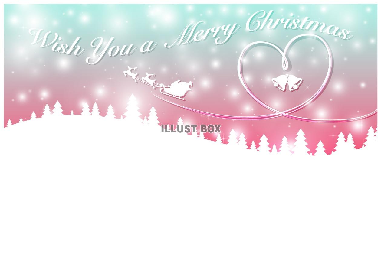 雪景色のクリスマスカード5d・横