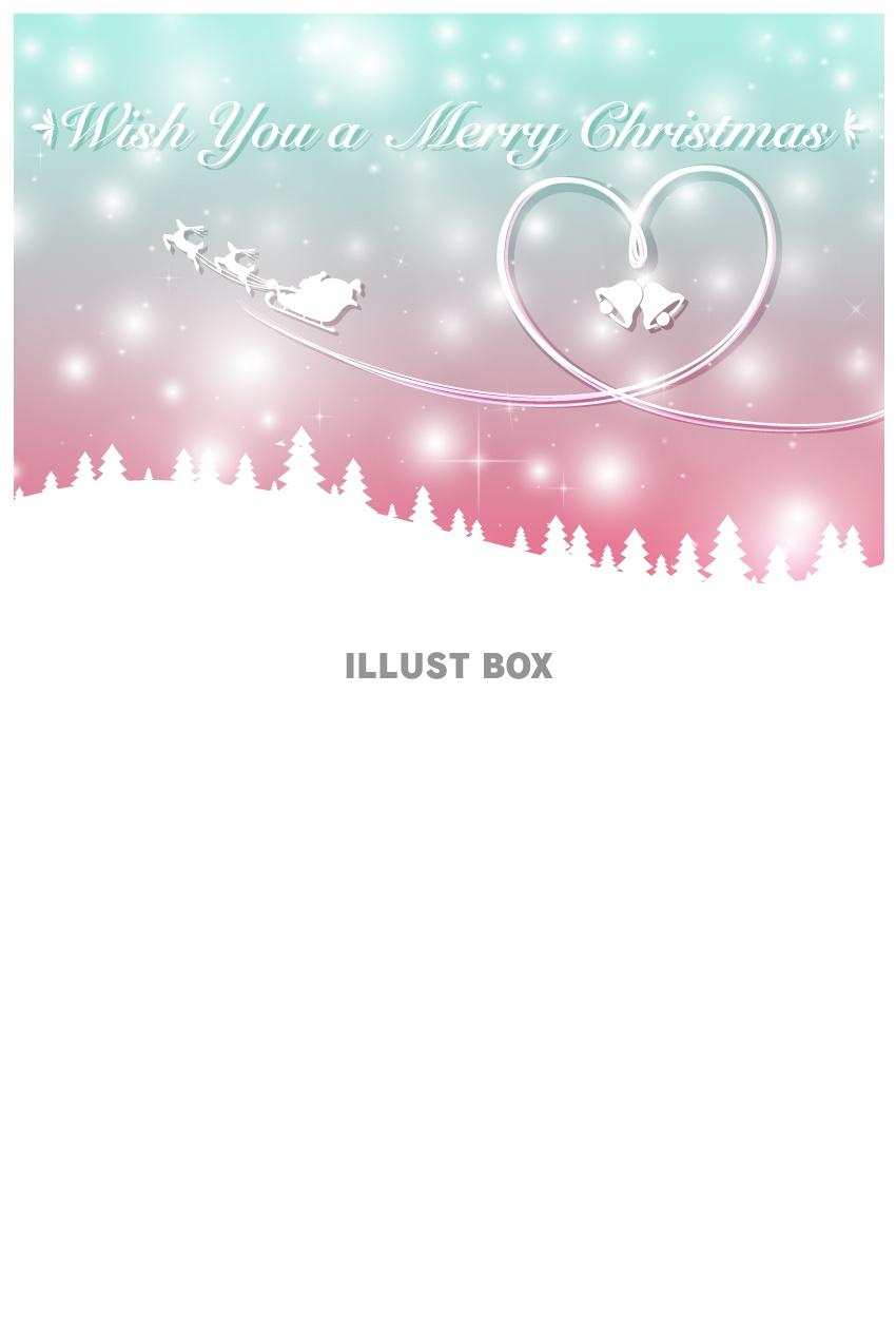 雪景色のクリスマスカード5d・縦