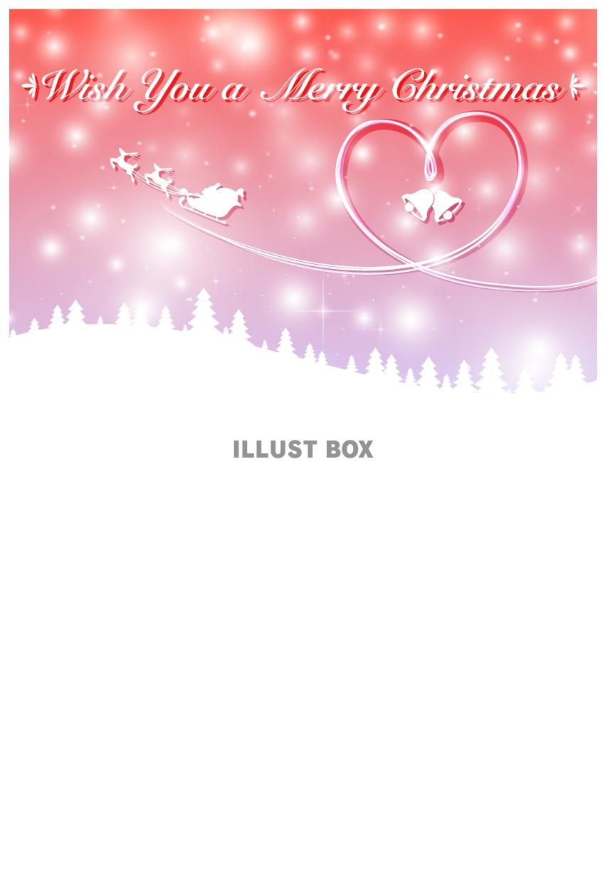 雪景色のクリスマスカード5e・縦