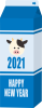  牛乳パック（MILK）牛・丑イラスト　2021年　1リットル