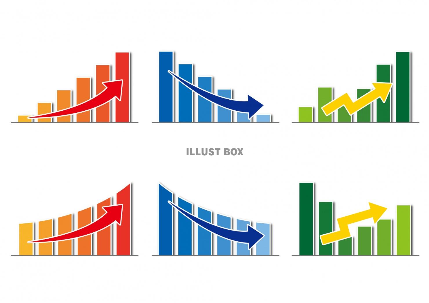 無料イラスト 棒グラフイラスト アップ ダウン