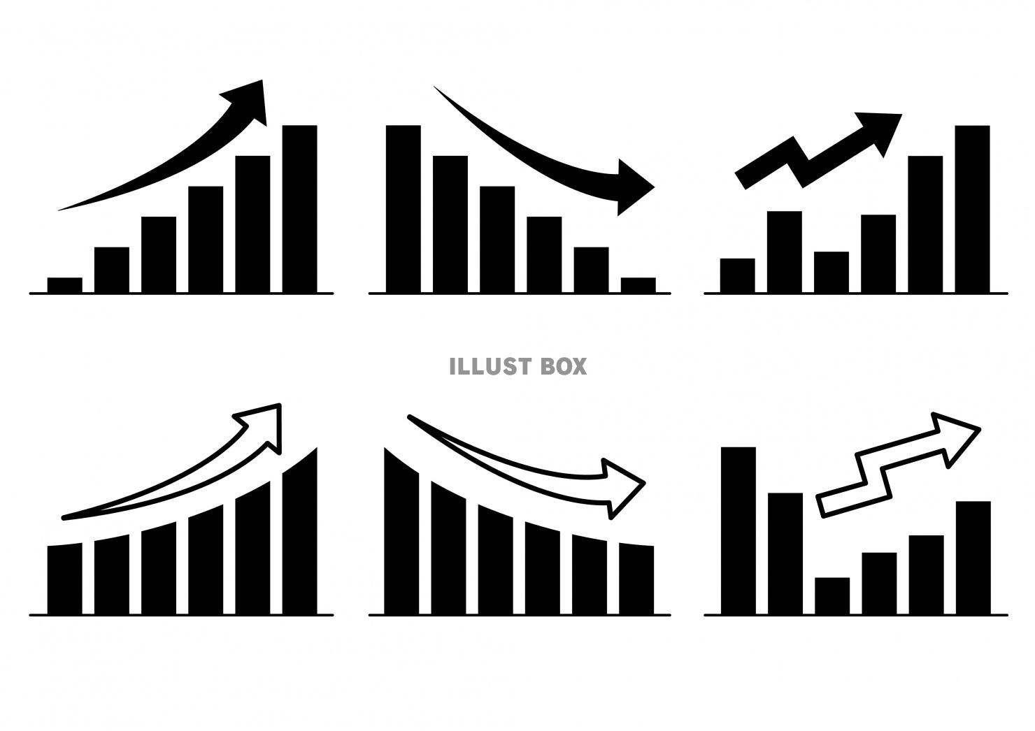 無料イラスト 棒グラフイラスト アップ ダウン