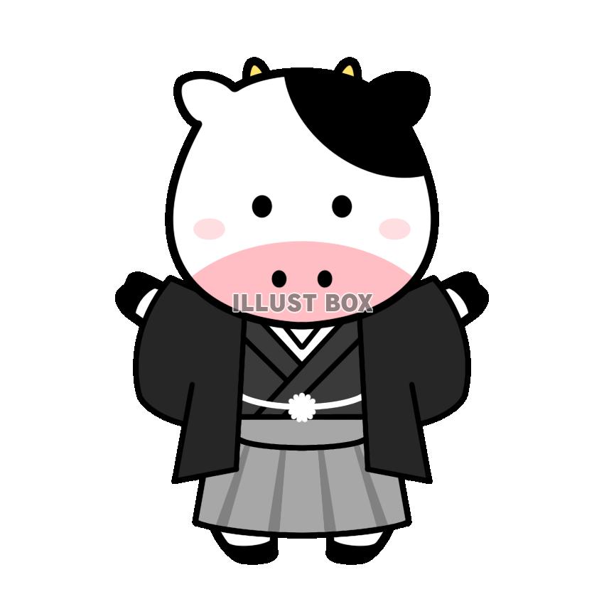 袴を着た牛