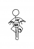 イラスト素材「棒人間自転車」