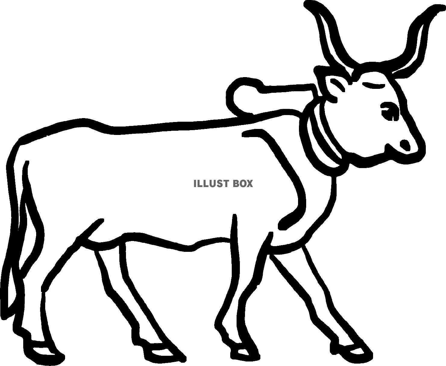 2021年丑年の年賀状用素材　エジプト　ヒエログリフの牛の絵...