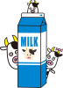 牛乳パック（MILK）牛・丑キャラクター・イラスト