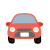 シンプルな赤い車　正面