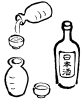 日本酒セット１（モノクロ）
