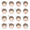 子供の表情★イラストセット★男の子