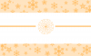 横型：雪の結晶と花の帯フレーム：オレンジ