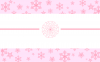 横型：雪の結晶と花の帯フレーム：ピンク