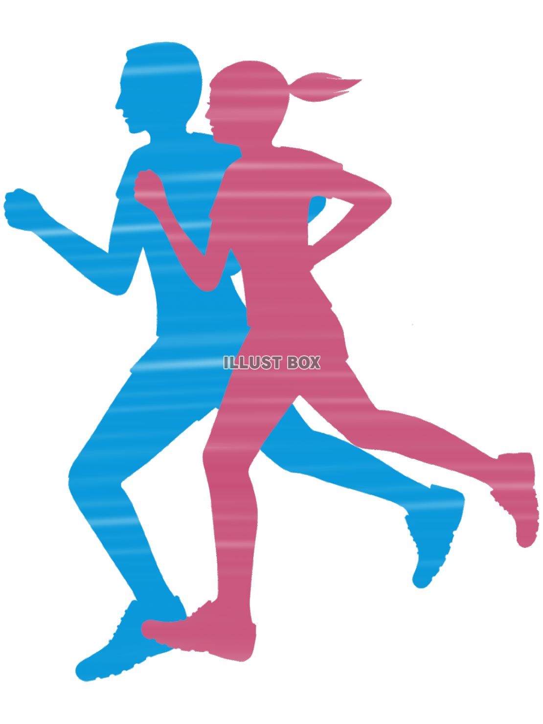 ジョギング背景素材イラスト人物壁紙画像。透過png