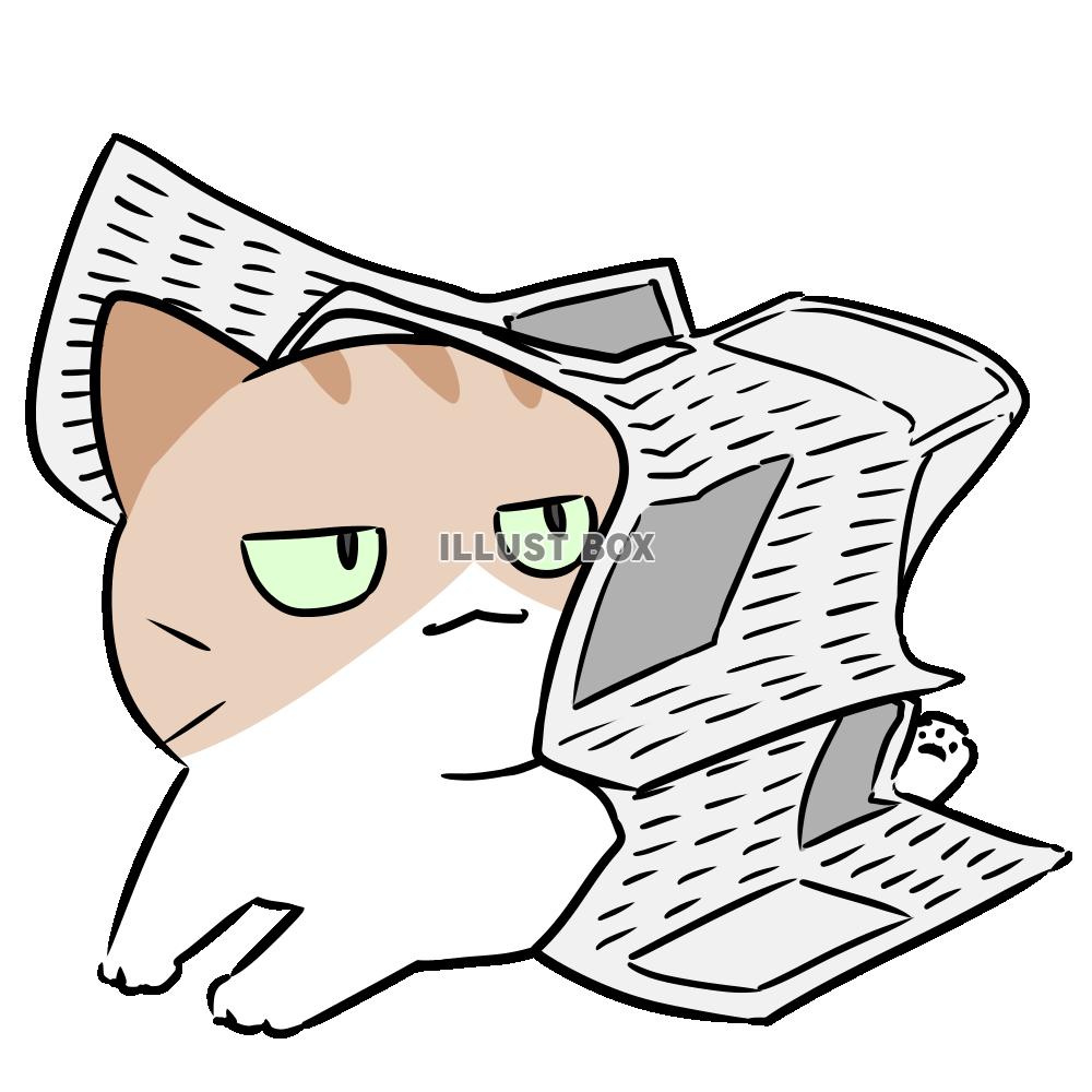 無料イラスト 新聞に燃える猫