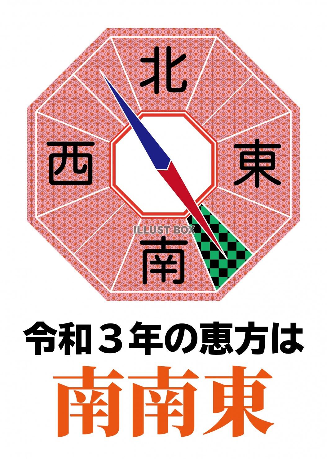 方位01_07（令和3年恵方・南南東・市松模様・麻の葉模様）