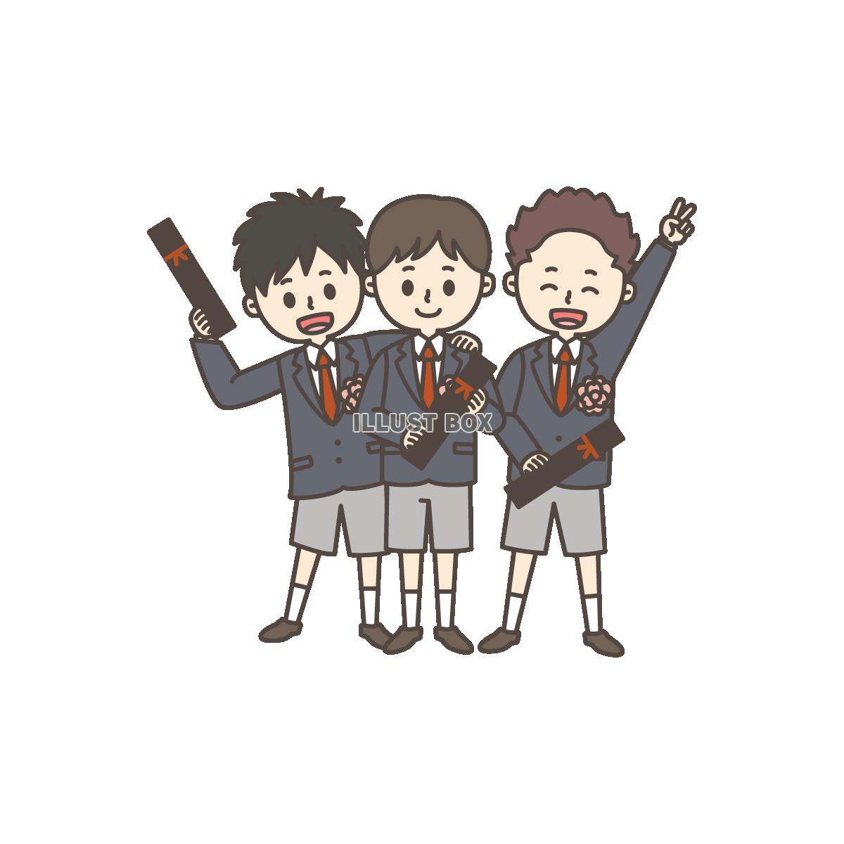 無料イラスト 卒業式 小学生の男の子 02