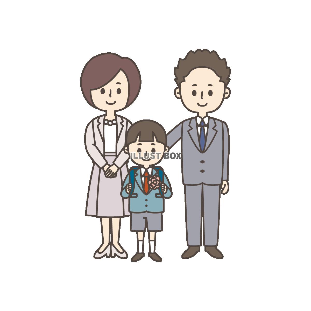【入学式】小学生の親子_01
