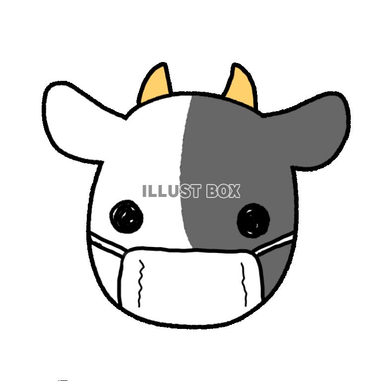 マスクをする牛さん