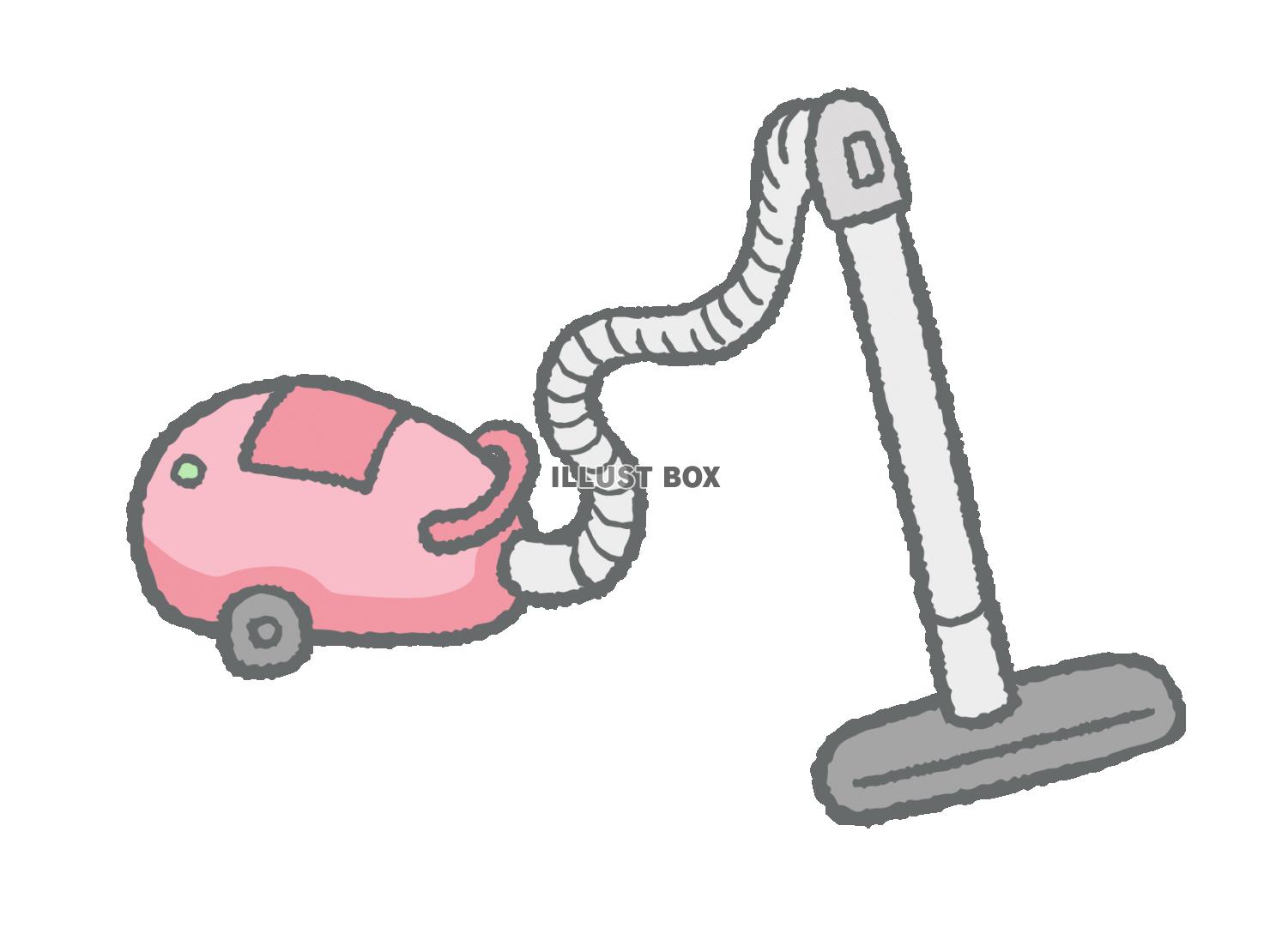 無料イラスト ピンクの掃除機
