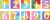 水彩タッチのパッチワーク風数字