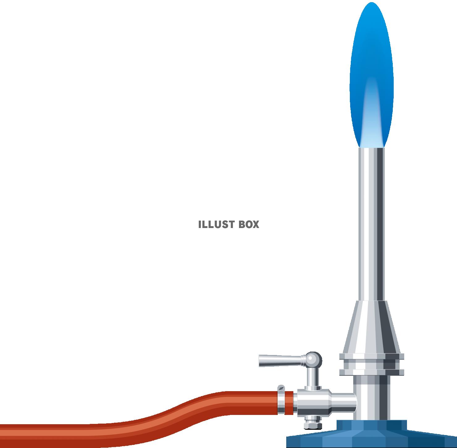 無料イラスト ガスバーナー 炎 理科の実験用具