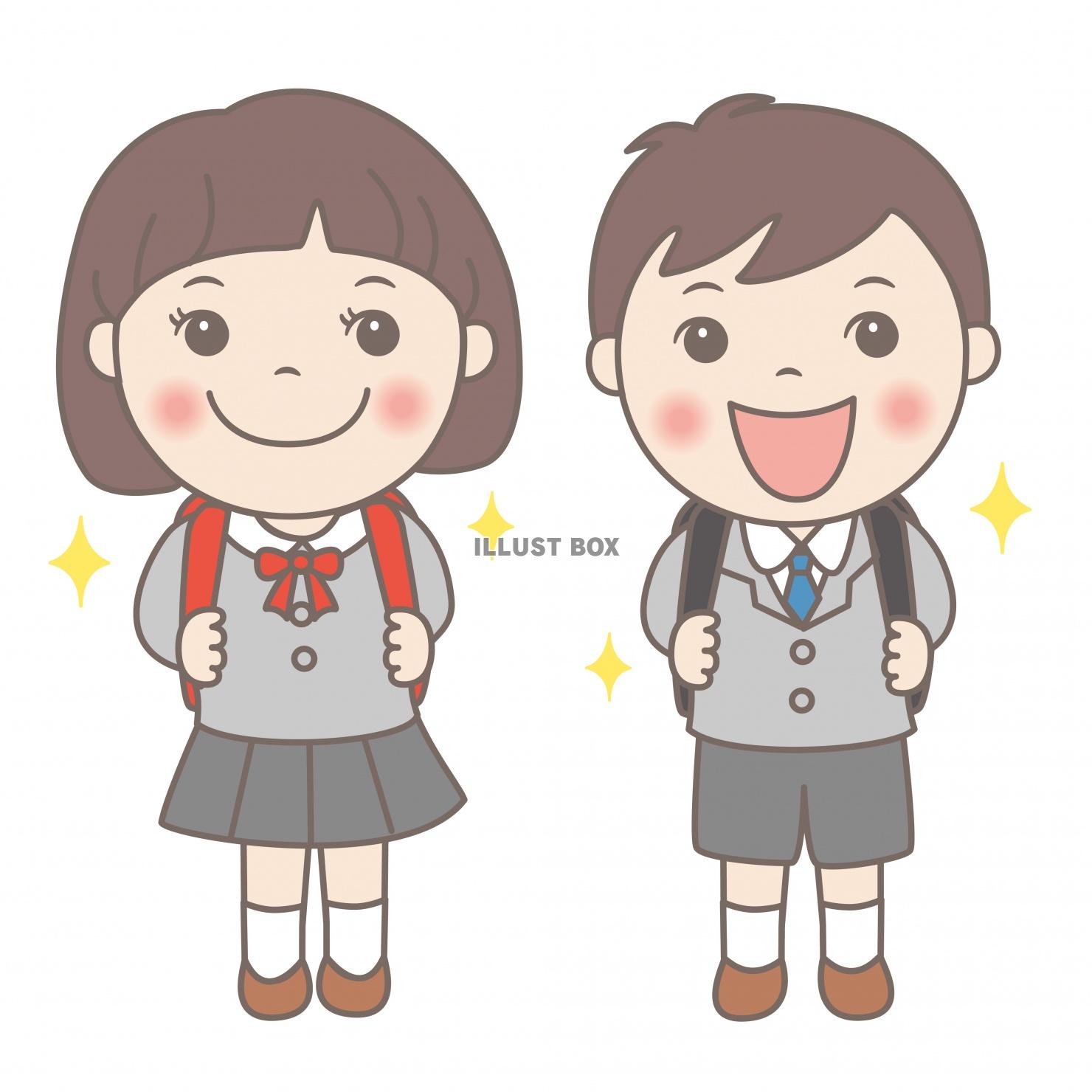 子供イラスト★入学式★男の子と女の子★