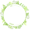 サークルの葉っぱフレーム：グリーン