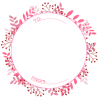 サークルの葉っぱフレーム：ピンク