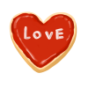 バレンタイン　ハートアイシングクッキー　ロゴ　LOVE　赤
