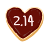 バレンタイン　ハートチョコレートクッキー　2.14　ロゴ　