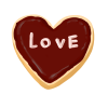 バレンタイン　ハートチョコクッキー　ロゴ　LOVE　