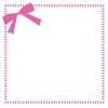 《ピンク》正方形・リボンのメッセージフレーム