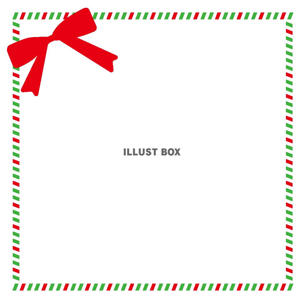 《クリスマス風》正方形・リボンのメッセージフレーム
