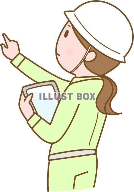 無料イラスト 建設 工事現場の女性社員