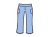 ブルーのデニムパンツ