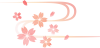 流水紋と水彩の桜