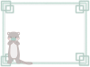 マスクをしたカワウソのフレームイラスト　線あり
