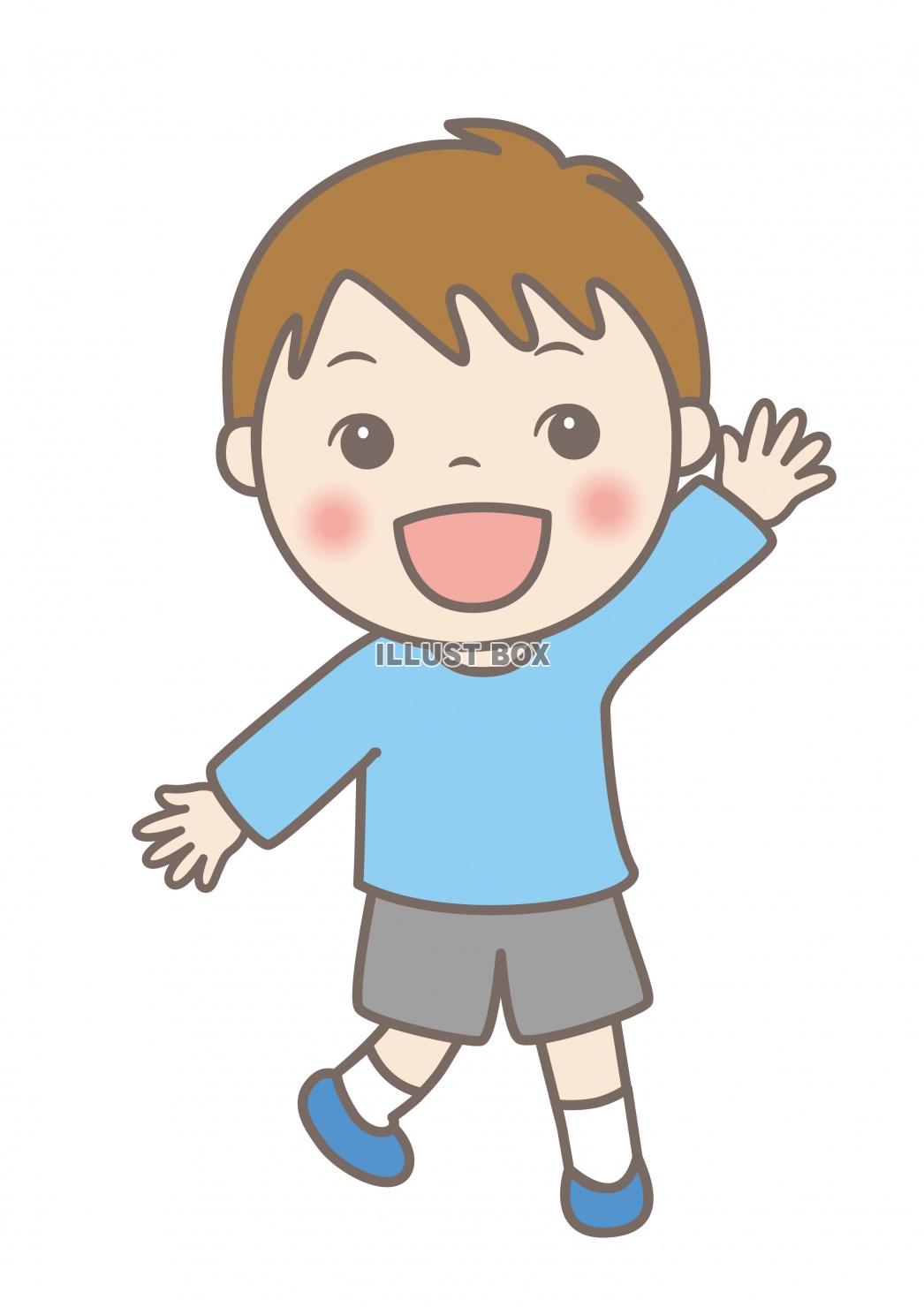 子供イラスト★小学生の男の子★返事