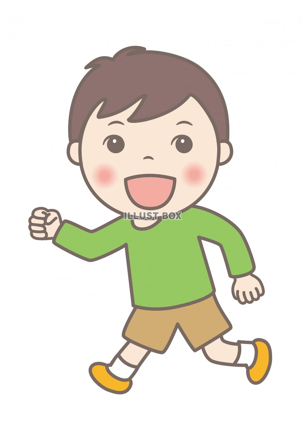 子供イラスト★小学生の男の子★走る