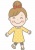 子供イラスト★お団子ヘアの女の子★